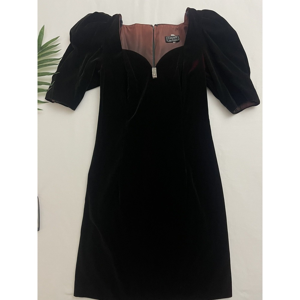 VTG Cachet‎ by Bari Protas  Burg VELVET COCKTAIL EVENING DRESS SIZE 3-4